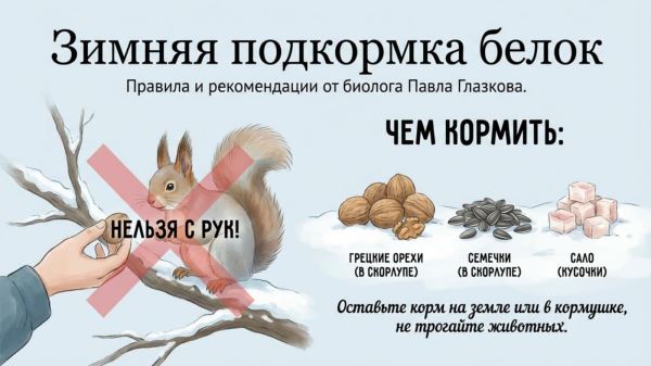 Биолог Глазков рассказал, как правильно подкармливать белок зимой - Экологические новости на ECOportal.su