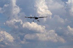 Беспилотник врезался в жилую многоэтажку в столице российского региона