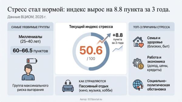 Стресс стал нормой: каждый четвертый россиянин живет в постоянном напряжении - Экологические новости на ECOportal.su